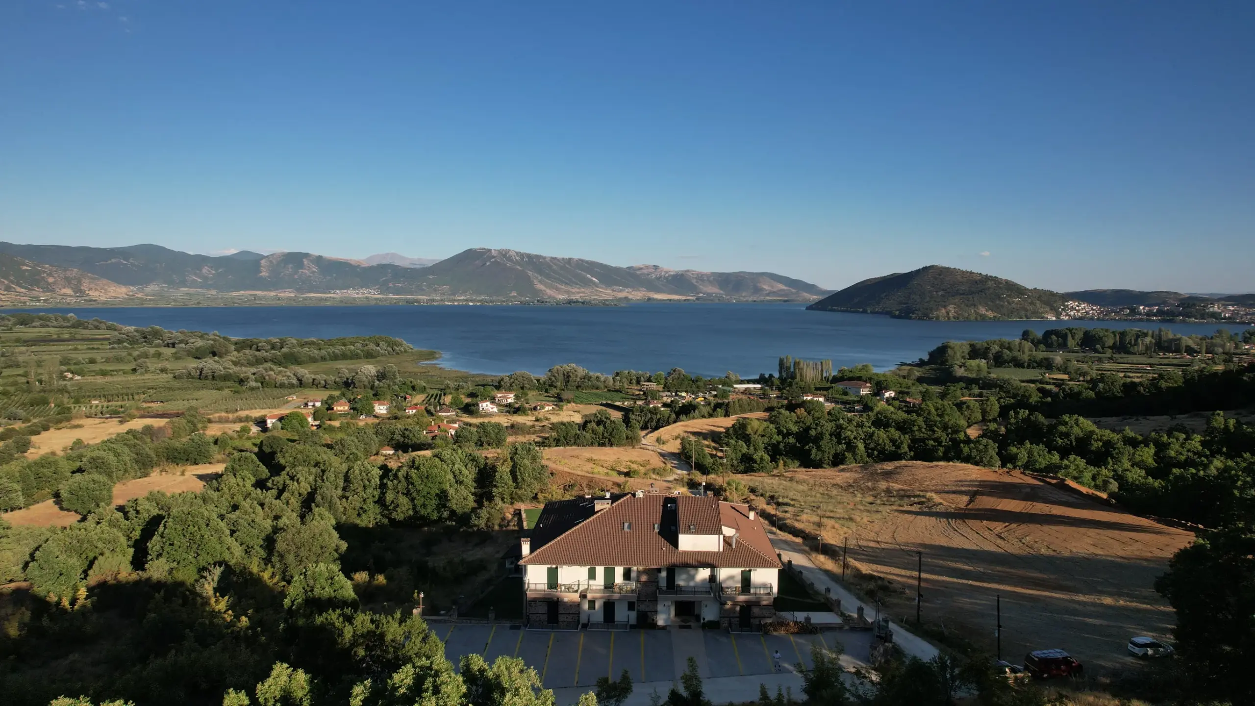top view of the area around the hotel