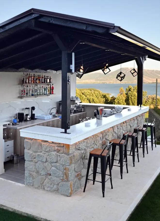 side view of the outdoors hotel bar