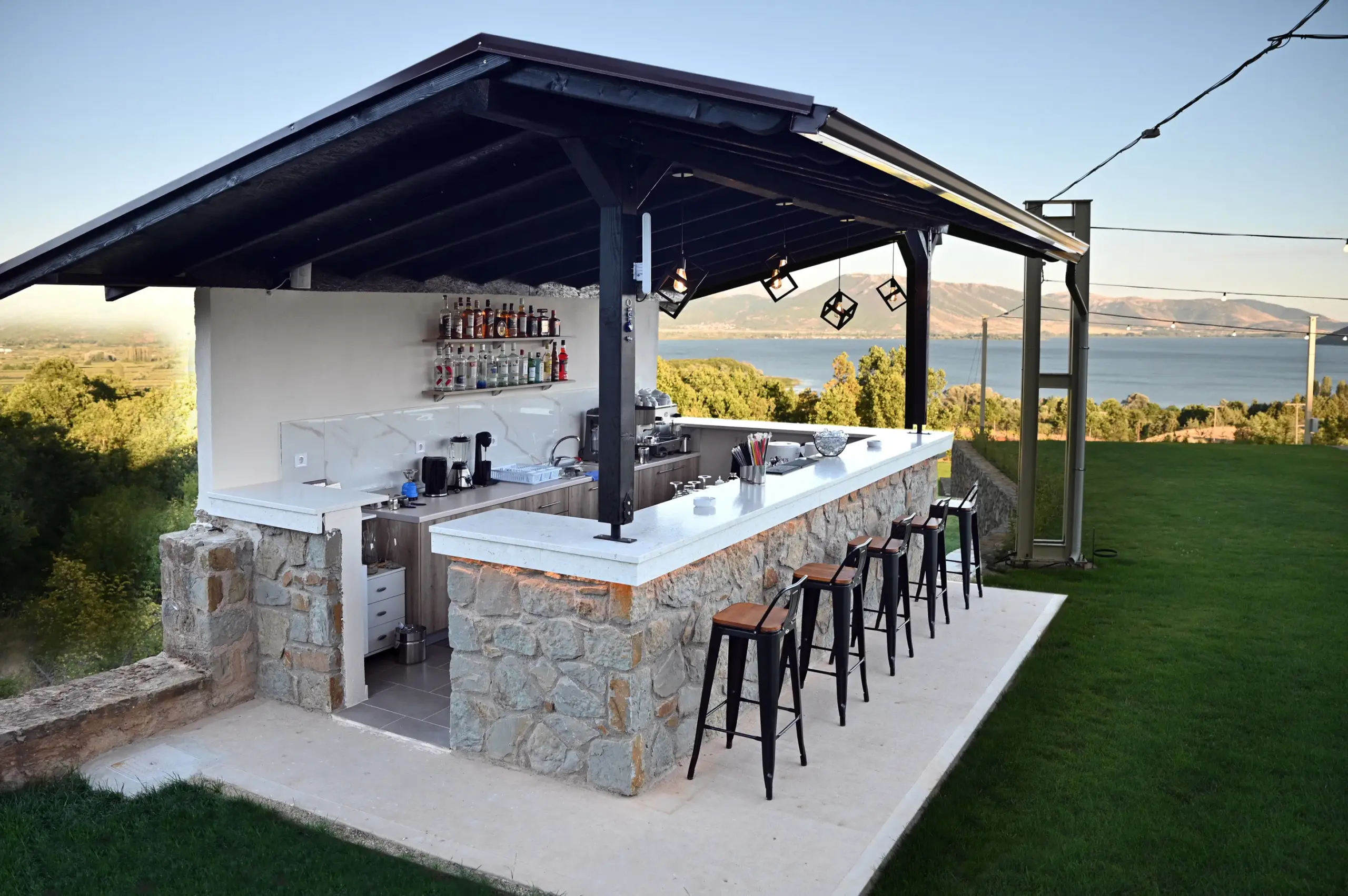 side view of the outdoors hotel bar
